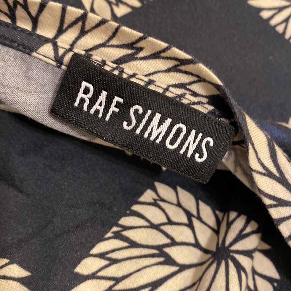 Raf Simons Black and Cream Checkerboard Tee with Patch Pocket. Size M - Picture 4 of 10